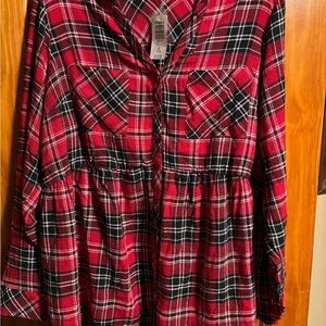 Torrid Red and Black Plaid Shirt